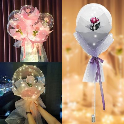 Palloncino LED con rosa per momenti indimenticabili | LOVEBALLOON