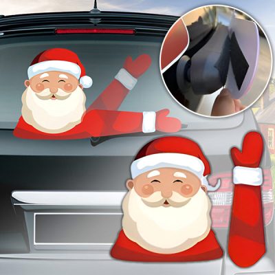 Adesivo di Babbo Natale per tergicristallo posteriore dell'auto | SANTAWIPER