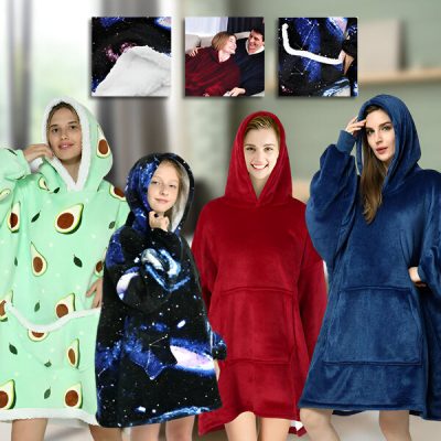 Felpa-Coperta oversize indossabile con cappuccio | HOODZIE