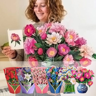 Bouquet sostenibile 3D con biglietto d'auguri | PETALORA