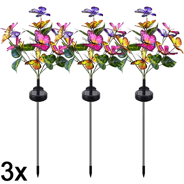 3x Luci solari a farfalla per esterni | FLUTIX