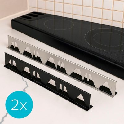 Copertura per fessura del fornello - Confezione da 2, 35-70 cm, Acciaio inossidabile | STOVGAP