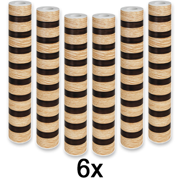 6x Elegante adesivo murale effetto legno | LINEWALL