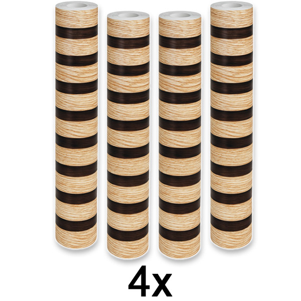 4x Elegante adesivo murale effetto legno | LINEWALL