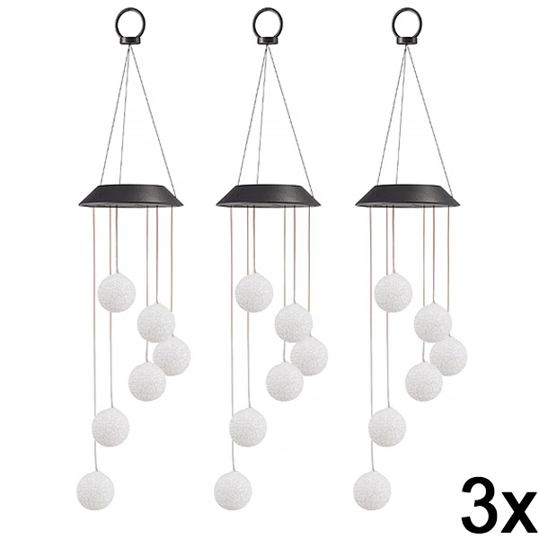 3x Luce LED solare a sospensione per giardino | AURAWIND