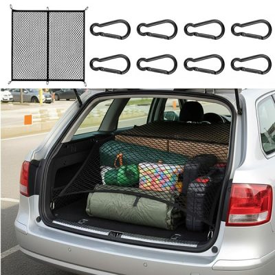 Rete elastica per carico - 120x120 cm, 6 moschettoni metallici | NETLASTIK