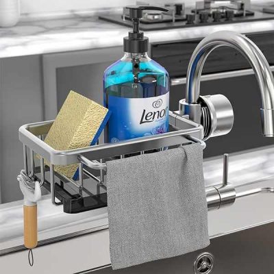 Organizzatore per lavello da cucina - alluminio aerospaziale, senza attrezzi | FAUCETUP